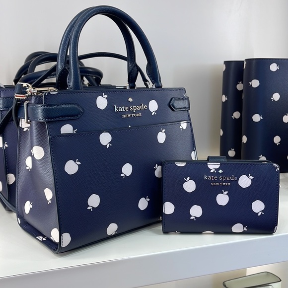 kate spade Handbags - Kate Spade Staci Sm Satchel Orchard Toss Pr & Staci Lg White Apple Bifold Wallet